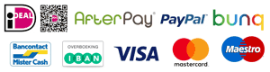 Betaalopties bij Engel Slaapcomfort: AfterPay, iDeal, iDeal QR, bunq, PayPal, Bancontact, Mister Cash, Overboeking, Visa, Mastercard, Maestro